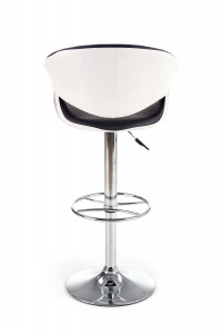 SCAUN DE BAR H46, ALB/NEGRU/CROM, TAPITERIE DIN PIELE ECOLOGICA SI PICIOR DIN METAL, STIL MODERN - Img 5