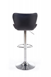 SCAUN DE BAR H69, NEGRU/CROM, TAPITERIE DIN PIELE ECOLOGICA SI PICIOR DIN METAL, STIL MODERN, HALMAR - Img 3