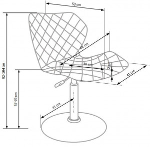 SCAUN DE BAR MATRIX 2, NEGRU/ALB/CROM, TAPITERIE DIN PIELE ECOLOGICA SI STOFA SI PICIOR DIN METAL, STIL MODERN - Img 3