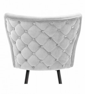 SCAUN DE BAR MODENA, 70 CM, GRI/NEGRU, TAPITERIE DIN CATIFEA SI PICIOARE DIN METAL, STIL MODERN - Img 2