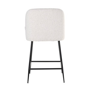 SCAUN DE BAR PULLITZER, 210644, CONFECTIONAT DIN TEXTIL BOUCLE, METAL SI SPUMA, ALB/NEGRU, STIL MODERN - Img 3