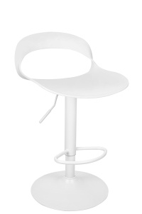SCAUN DE BAR REGLABIL, WRAPP, ALB, CONFECTIONAT DIN PLASTIC SI METAL, STIL MODERN - Img 2