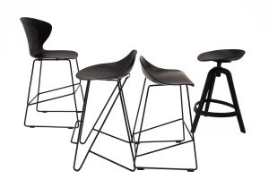 SCAUN DE BAR ROLF, NEGRU, CONFECTIONAT DIN POLIPROPILENA SI METAL, STIL MODERN - Img 2