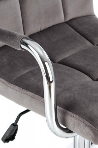 SCAUN DE BIROU GONZO 4, GRI/CROM, TAPITERIE DIN CATIFEA SI PICIOARE DIN METAL, STIL MODERN - Img 5