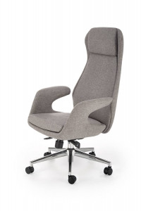 SCAUN DE BIROU KEVIN, GRI/CROM, TAPITERIE DIN STOFA SI PICIOARE DIN METAL, STIL MODERN - Img 1