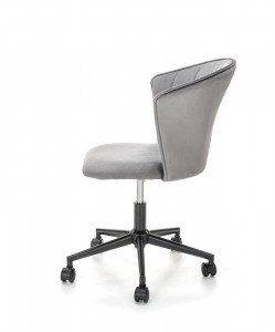 SCAUN DE BIROU PASCO, GRI/NEGRU, TAPITERIE DIN CATIFEA SI PICIOARE DIN METAL, STIL MODERN - Img 3