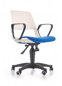SCAUN DE BIROU PENTRU COPII ALB/ALBASTRU/NEGRU JUMBO STIL MODERN HALMAR