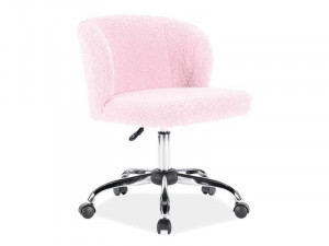 SCAUN DE BIROU PENTRU COPII DOLLY ROZ/CROM, CU TAPITERIE DIN TEXTIL PUFOS, STIL MODERN, SIGNAL