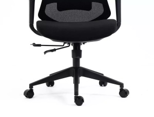 SCAUN DE BIROU PIVOTANT ERGON, NEGRU/NEGRU, TAPITERIE DIN TEXTIL SI PLASA SI PICIOR DIN PLASTIC, STIL MODERN - Img 6