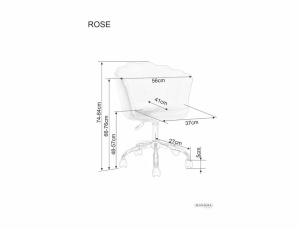 SCAUN DE BIROU PIVOTANT ROSE, ROZ ANTIC BLUVEL 52/CROM, TAPITERIE DIN CATIFEA SI PICIOR DIN METAL, STIL MODERN - Img 2