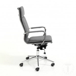 SCAUN DE BIROU, PREMIER GREY, STIL MODERN, METAL SI PIELE ECO, COD 4406 - Img 2