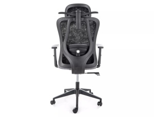 SCAUN DE BIROU Q-080M, NEGRU, CU FUNCTIE MULTIBLOC, TAPITERIE DIN TEXTIL SI PICIOR DIN METAL, STIL MODERN - Img 3