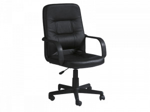 SCAUN DE BIROU Q-084 NEGRU, CU TAPITERIE DIN PIELE ECOLOGICA STIL MODERN SIGNAL