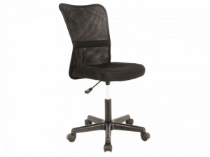 SCAUN DE BIROU Q-121, NEGRU, DIN STOFA SI METAL, STIL MODERN, SIGNAL