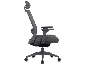 SCAUN DE BIROU, Q-718H GRI, FUNCTIE MULTIBLOCK, CU TAPITERIE DIN TEXTIL SI PLASA SI PICIOR DIN METAL, STIL MODERN - Img 3