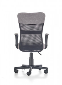 SCAUN DE BIROU TIMMY, GRI/NEGRU, TAPITERIE DIN STOFA/PLASA SI PICIOARE DIN METAL, STIL MODERN - Img 3
