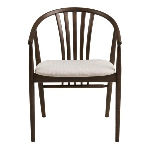 SCAUN DE SUFRAGERIE AGUSTIN, DIN LEMN SI TEXTIL, CULOARE MARO/BEJ, HOUSE NORDIC - Img 3