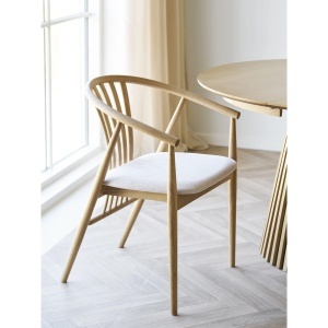 SCAUN DE SUFRAGERIE AGUSTIN, DIN LEMN SI TEXTIL, CULOARE NATUR/NISIPIU, HOUSE NORDIC - Img 7