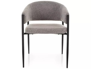 SCAUN DINING AKITA, GRI 232/NEGRU MAT, TAPITERIE DIN TEXTIL SI PICIOARE DIN METAL, STIL MODERN - Img 3