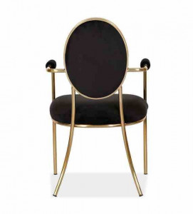 SCAUN DINING ANTIBA, NEGRU/AURIU, TAPITERIE DIN CATIFEA SI PICIOARE DIN METAL, STIL MODERN, ATR - Img 2