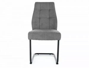 SCAUN DINING APRIL, GRI 11/NEGRU MAT, TAPITERIE DIN STOFA VARDO SI PICIOARE DIN METAL, STIL MODERN - Img 3