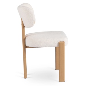 SCAUN DINING, ARTIM MEBLE, REALIZAT DIN METAL SI TEXTIL BOUCLE, CULOARE STEJAR/CREM, STIL MODERN - Img 4