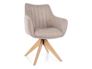 SCAUN DINING AZALIA D BREGO BEJ 31/STEJAR, CU TAPITERIE DIN STOFA BREGO SI LEMN, STIL MODERN