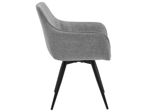 SCAUN DINING BALLO BREGO, GRI 07/NEGRU MAT, TAPITERIE DIN STOFA BREGO SI METAL, STIL MODERN - Img 3