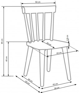 SCAUN DINING BARKLEY, ALB, DIN LEMN MASIV, STIL CLASIC - Img 3