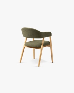 SCAUN DINING/BIROU ANDRA, VERDE DESCHIS, TAPITAT CU TAPITERIE DIN TEXTIL CHENILLE REBEL SI LEMN MASIV, MICADONI - Img 4