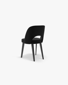 SCAUN DINING/BIROU BOWE, NEGRU, TAPITAT CU TAPITERIE DIN TEXTIL CATIFEA MAGIC VELVET SI LEMN MASIV DE FAG, MICADONI - Img 2