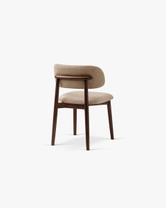 SCAUN DINING/BIROU EVAN, BEJ MIGDALA, TAPITAT CU TAPITERIE DIN TEXTIL CATIFEA CATIFEA MAGIC VELVET SI LEMN MASIV, MICADONI - Img 2