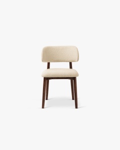 SCAUN DINING/BIROU EVAN,BEJ, TAPITAT CU TAPITERIE DIN TEXTIL CATIFEA BOUCLE BALOO SI LEMN MASIV, MICADONI - Img 3