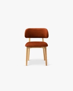 SCAUN DINING/BIROU EVAN, BORDO, TAPITAT CU TAPITERIE DIN TEXTIL CATIFEA MAGIC VELVET SI LEMN MASIV, MICADONI