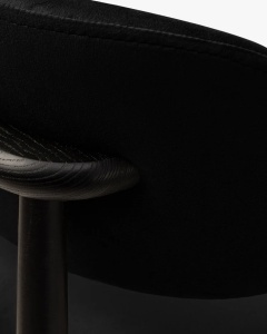 SCAUN DINING/BIROU EVAN, NEGRU, TAPITAT CU TAPITERIE DIN TEXTIL CATIFEA MAGIC VELVET SI LEMN MASIV, MICADONI - Img 5