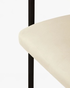 SCAUN DINING/BIROU LEA, IVORY/NEGRU, TAPITAT CU TAPITERIE DIN TEXTIL CATIFEA MAGIC VELVET SI METAL, MICADONI - Img 5