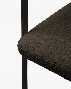 SCAUN DINING/BIROU LEA, MARO/NEGRU, TAPITAT CU TAPITERIE DIN TEXTIL BOUCLE BALOO SI METAL, MICADONI - Img 6