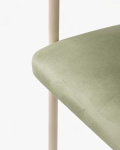 SCAUN DINING/BIROU LEA, VERDE/CREM, TAPITAT CU TAPITERIE DIN TEXTIL CATIFEA MAGIC VELVET SI METAL, MICADONI - Img 5