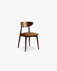 SCAUN DINING/BIROU LEON, CAMEL, TAPITAT CU TAPITERIE DIN TEXTIL CATIFEA MAGIC VELVET SI LEMN MASIV, MICADONI - Img 2