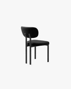 SCAUN DINING/BIROU SAM, NEGRU, TAPITAT CU TAPITERIE DIN TEXTIL CATIFEA MAGIC VELVET SI METAL, MICADONI - Img 3