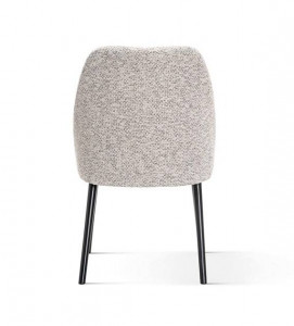 SCAUN DINING BOSFOR PLUS, BEJ/NEGRU, TAPITERIE DIN STOFA SI PICIOARE DIN LEMN, STIL MODERN - Img 3