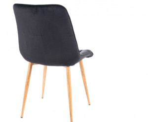 SCAUN DINING CHIC D, NEGRU BLUVEL 19/STEJAR, TAPITERIE DIN CATIFEA SI PICIOARE DIN METAL, STIL MODERN - Img 3