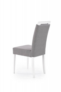 SCAUN DINING CLARION, GRI INARI 91/ALB, CU TAPITERIE DIN STOFA SI PICIOARE DIN LEMN MASIV, STIL CLASIC - Img 3