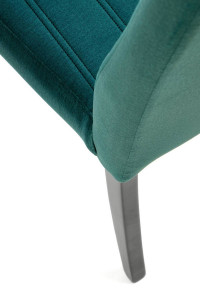 SCAUN DINING DIEGO 2, VERDE MONOLITH 37/NEGRU, CU TAPITERIE DIN CATIFEA SI PICIOARE DIN LEMN MASIV, STIL CLASIC - Img 8