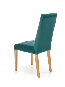 SCAUN DINING DIEGO 3, VERDE MONOLITH 37/STEJAR, CU TAPITERIE DIN CATIFEA SI PICIOARE DIN LEMN MASIV, STIL CLASIC - Img 4