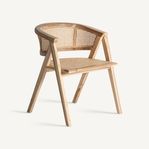 SCAUN DINING EANE, MARO, CU BRATE, CONFECTIONAT DIN LEMN DE TEC, STIL MODERN