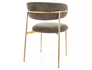 SCAUN DINING ELTON, OLIVE78/AURIU, TAPITERIE DIN STOFA SI METAL, STIL MODERN - Img 2
