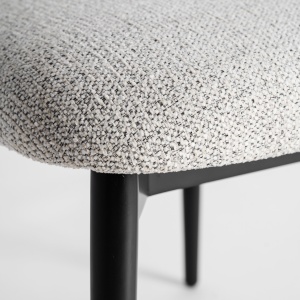 SCAUN DINING ERLEC, DIN LEMN DE ARTAR SI TEXTIL, CULOARE GRI/NEGRU, DESIGN CONTEMPORAN, REZISTENTA LA APA SI PETE, VICAL HOME - Img 6