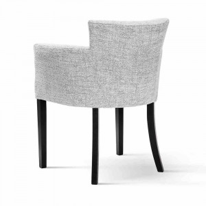 SCAUN DINING FARO,CU BRATE, GRI/NEGRU, TAPITERIE DIN STOFA SI PICIOARE DIN LEMN, STIL MODERN - Img 2