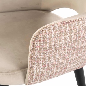 SCAUN DINING GIOVANNA TRENDY ROSE, 212867, CONFECTIONAT DIN POLIESTER, METAL SI SPUMA, ROZ/NEGRU, STIL MODERN - Img 5